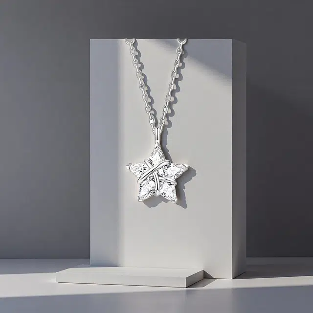 前方大荒野 许愿星锁骨链闪亮幸运星星镶钻轻奢独特小众设计时尚精致 合金 项链 女款