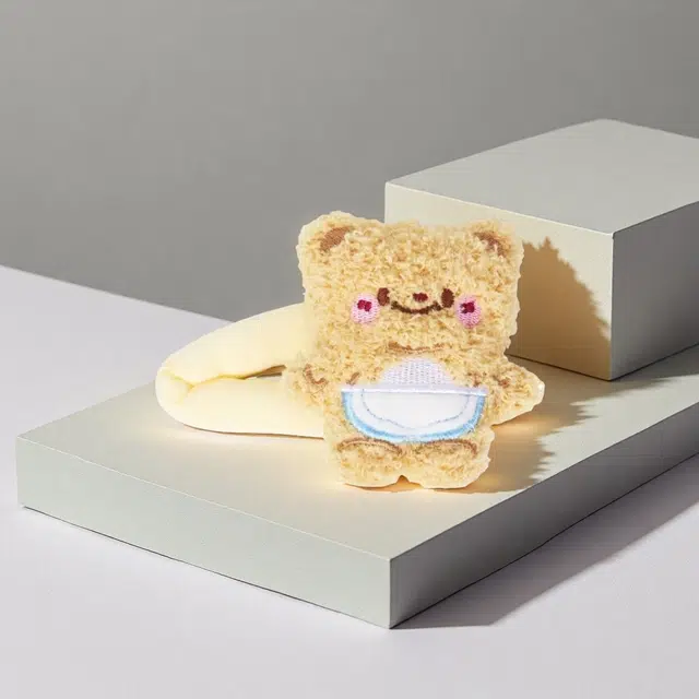 前方大荒野 围裙小熊侧碎发清新可爱萌趣熊宝宝迷趣味#好运 棉麻 发夹 女款