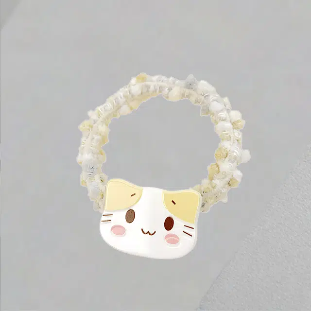 前方大荒野 萌萌猫咪 萌趣可爱少女心 小清新卡通风格 甜美迷人温柔文雅简约时尚 亚克力 发圈 女款