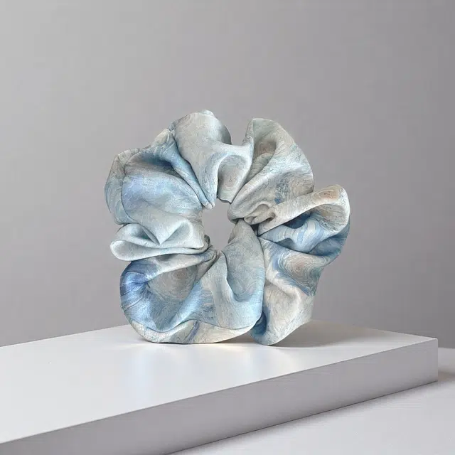 前方大荒野 扎染缎面大肠圈简约拼色清新甜美日常百搭温柔迷人扎马尾精致气质#好运 棉麻 发圈 女款