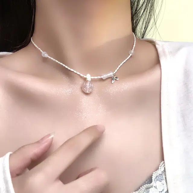 前方大荒野 山茶花竹节锁骨链节节高清新甜美少女心优雅迷人时尚潮流精致气质#好运 菩提根 项链 女款