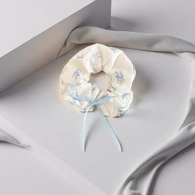 前方大荒野 蝴蝶结小猫大肠圈萌趣猫咪清新文雅温柔迷人少女心精致小巧日常百搭扎马尾#好运 棉麻 发圈 女款