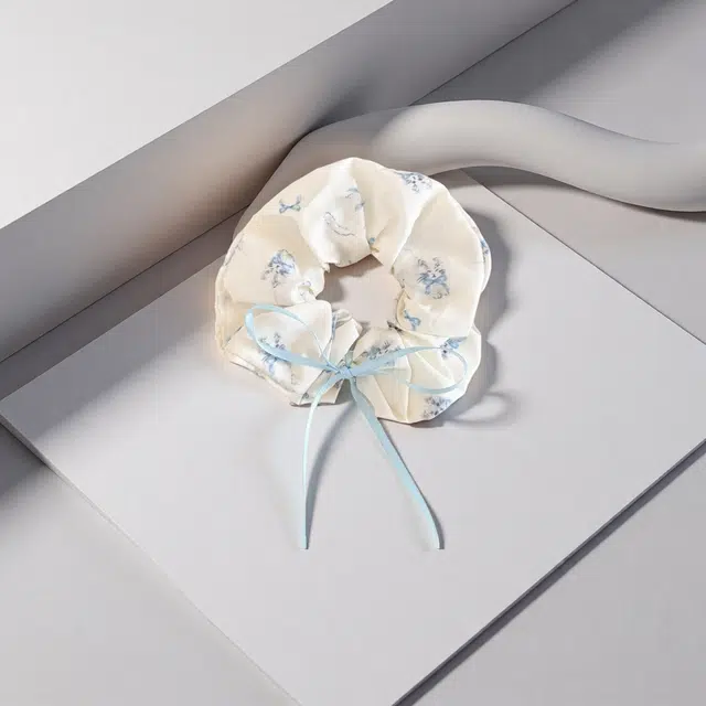 前方大荒野 蝴蝶结小猫大肠圈萌趣猫咪清新文雅温柔迷人少女心精致小巧日常百搭扎马尾#好运 棉麻 发圈 女款