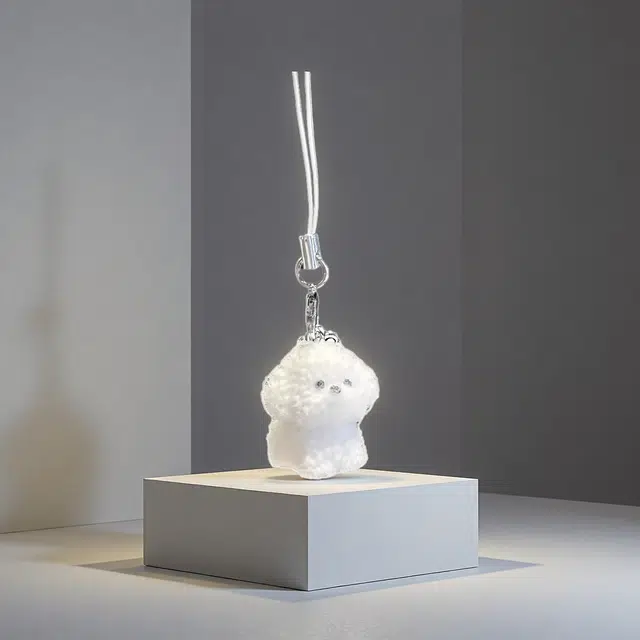 前方大荒野 毛绒比熊萌趣可爱小狗甜美温柔小巧创意潮流时尚 涤纶 挂件 男女同款情侣款