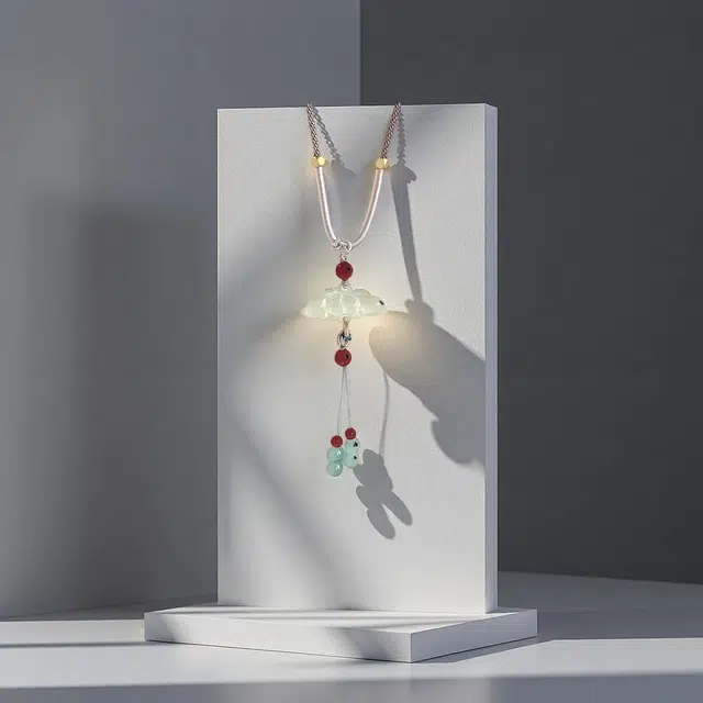 前方大荒野 睡莲转运珠锁骨链好运莲莲招财纳福新中式时尚潮流轻奢独特文雅精致#好运 菩提根 项链 女款