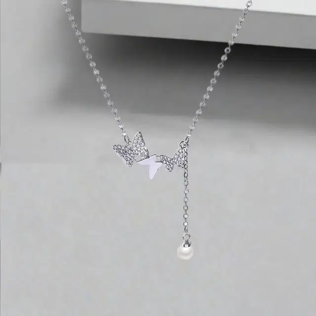 前方大荒野 蝴蝶翻飞 森系小清新甜美温柔迷人优雅清冷感轻奢小众简约时尚设计日常百搭潮流精致气质 合金 项链 女款