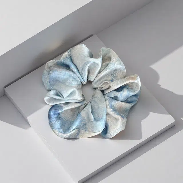 前方大荒野 扎染缎面大肠圈简约拼色清新甜美日常百搭温柔迷人扎马尾精致气质#好运 棉麻 发圈 女款