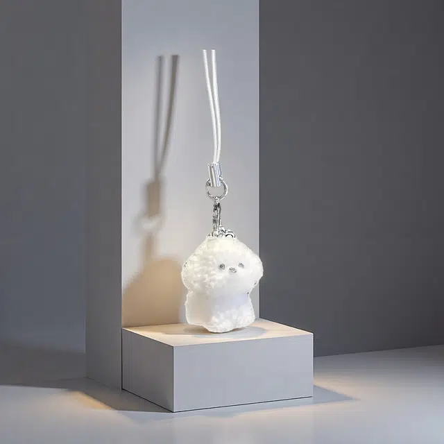 前方大荒野 毛绒比熊萌趣可爱小狗甜美温柔小巧创意潮流时尚 涤纶 挂件 男女同款情侣款