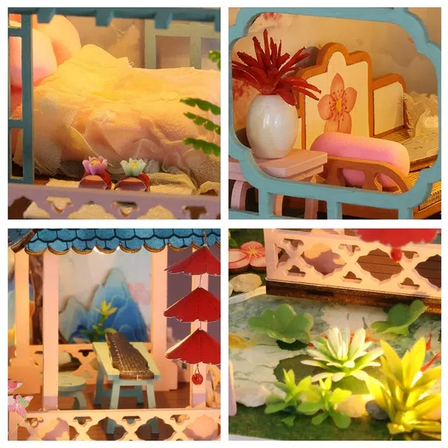 喜顽童 创意小屋桃花坞别墅建筑房 拼装模型