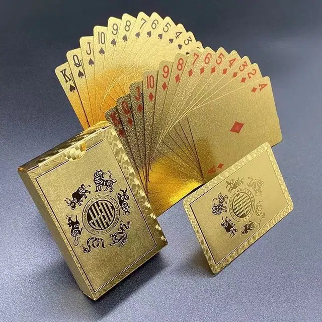 喜顽童 土豪金创意磨砂压边外壳澳门风云同款金银黑 扑克/德州/掼蛋/花切