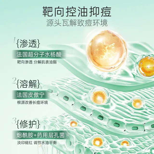 茵倩 水杨酸控油护肤套装 提亮清洁 水乳洁面护肤礼盒