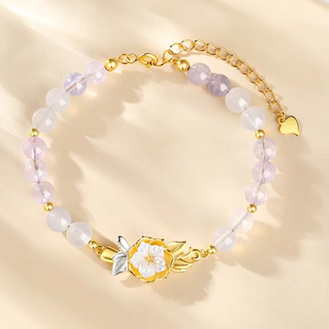 老凤祥 花神月韵 十二花神  花香满溢知足常乐温润细腻月月吉祥 新中式国潮古典风 轻奢风格时尚百搭#好运 玛瑙 手链 女款