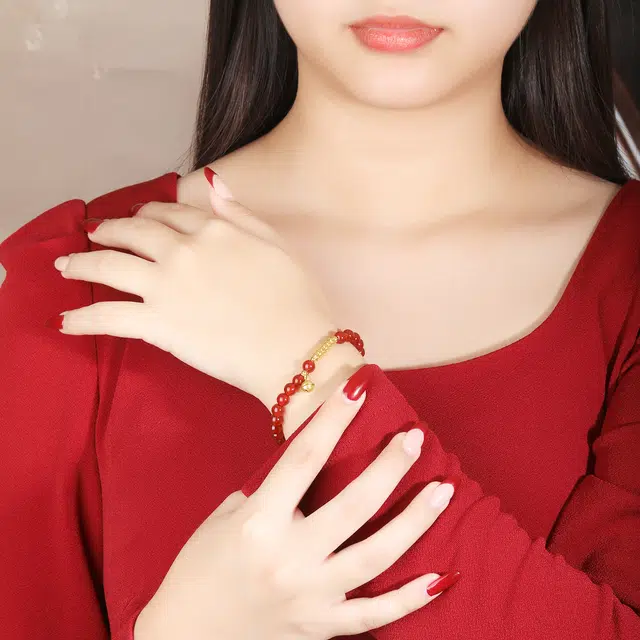 老凤祥 银铃红韵  福满乾坤吉祥如意 财运铃铛新中式国风韵味喜庆 气质轻奢简约设计#好运 玛瑙 手串 女款