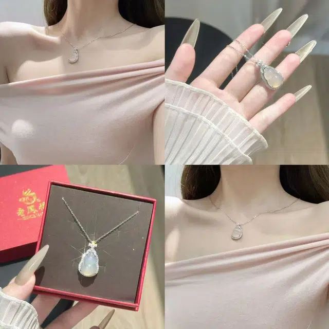老凤祥 爆闪葫芦 幸运四叶草轻奢氛围感显白千金气质福气满满福禄双全高级设计百搭时尚甜蜜通勤#好运 玉髓 项链 女款