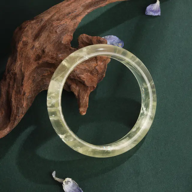 【高品质水晶】 老凤祥 招财转运透亮发晶金辉财运梦幻清透晶体 新中式国风典雅 简约大方高级感日常百搭#好运天然 黄水晶 手镯 女款