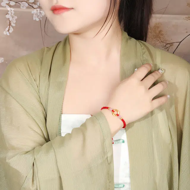 【永恒爱意】 老凤祥 黄金莫比乌斯手绳 精致新中式国潮大气简约平安扣高级感设计 无限循环招财衲福 足金 按克计价 手链 男女同款情侣款
