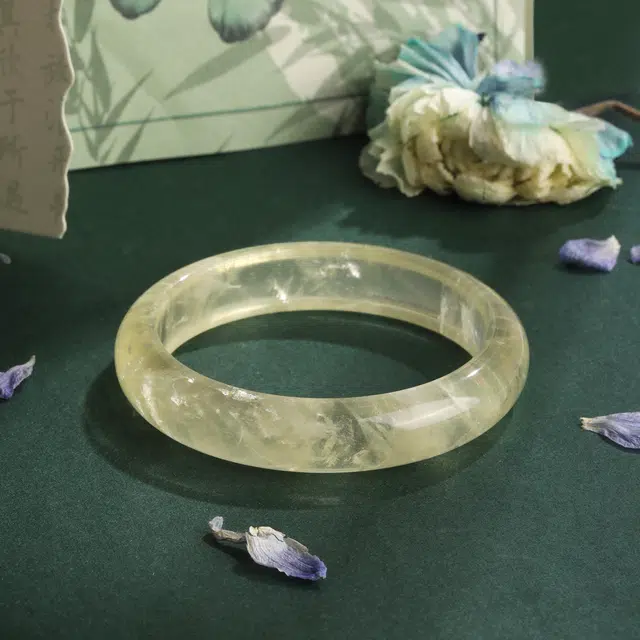 【高品质水晶】 老凤祥 招财转运透亮发晶金辉财运梦幻清透晶体 新中式国风典雅 简约大方高级感日常百搭#好运天然 黄水晶 手镯 女款