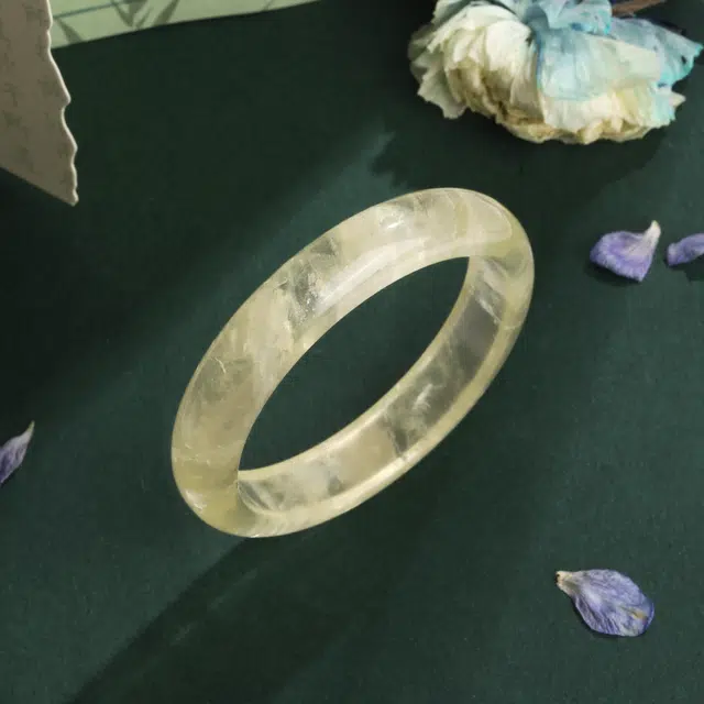 【高品质水晶】 老凤祥 招财转运透亮发晶金辉财运梦幻清透晶体 新中式国风典雅 简约大方高级感日常百搭#好运天然 黄水晶 手镯 女款