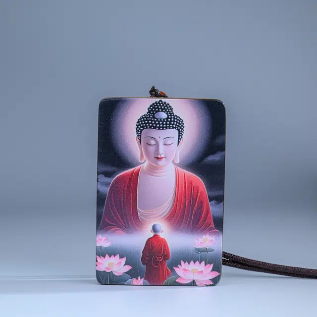 物㯖 国潮小众轻奢简约设计民族风新中式日常高级感素雅百搭掌心禅意转运佛牌招财进宝上岸#好运 楠木 木作项链 男女同款情侣款