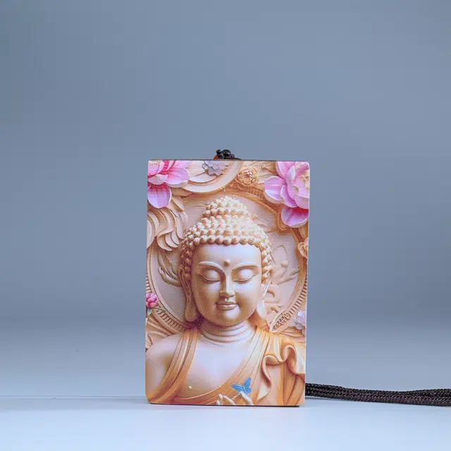 物㯖 国潮简约设计高级感民族风个性转运佛牌新中式日常轻奢素雅百搭时尚掌心禅意吉祥如意上岸#好运 楠木 项链 男女同款情侣款