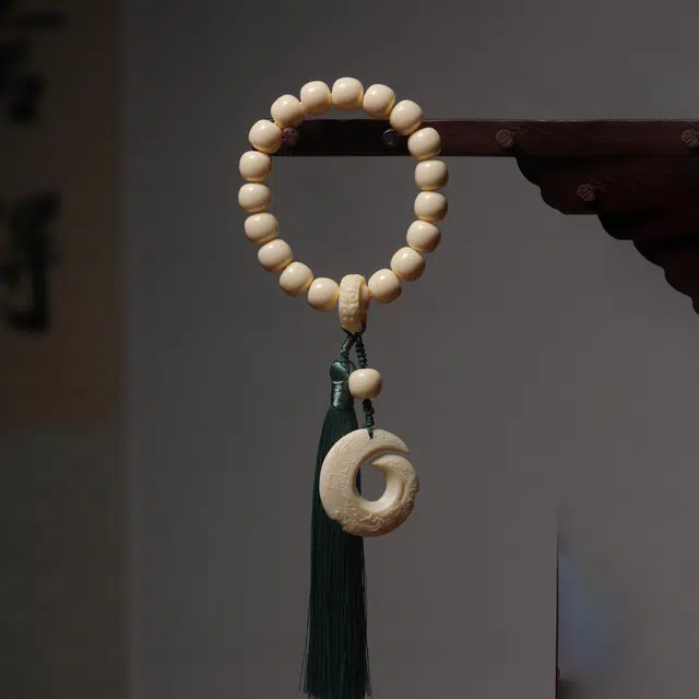 物㯖 国潮小众轻奢优雅环形玉佩招财进宝招财纳福文玩佛珠念珠节节高升天官赐福#好运 象牙果 手串 男女同款情侣款
