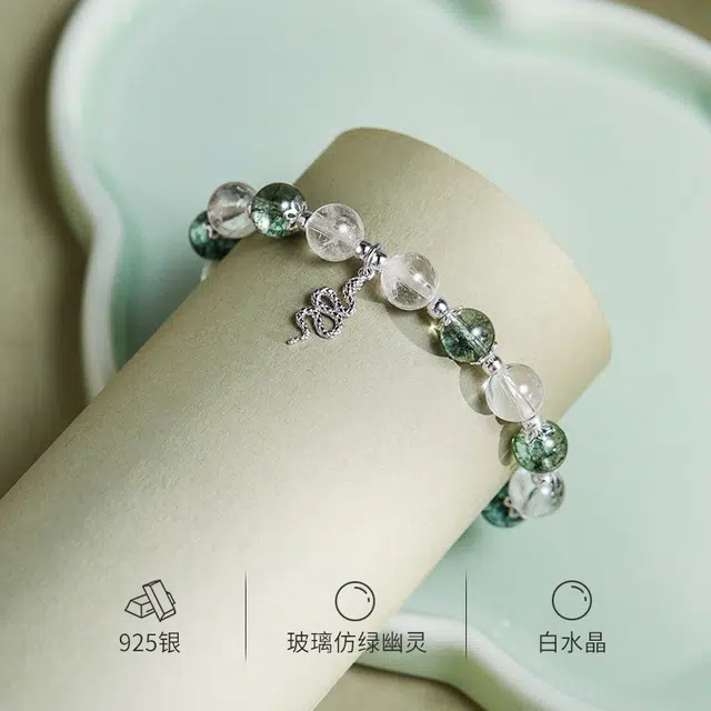 物㯖 新中式国潮小清新古典时尚创意甜美少女心简约百搭精美礼盒纳福上岸高级感手饰#好运 白水晶 手串 男女同款情侣款