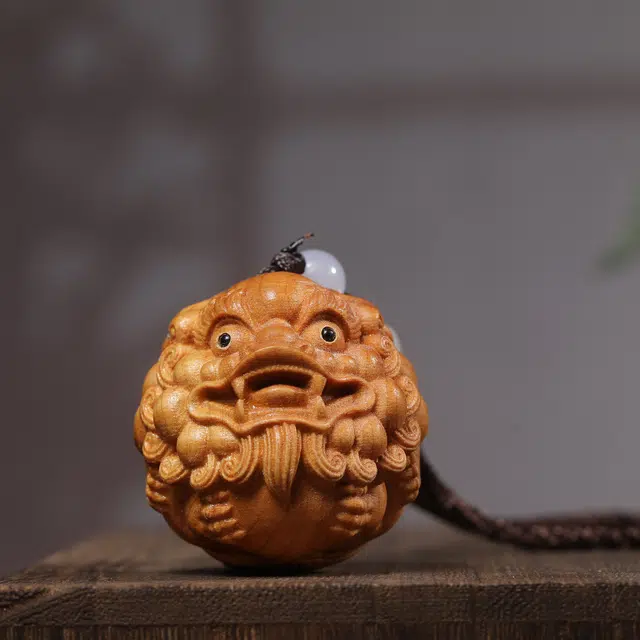 物㯖 太行陈化时来转转把玩镂空工艺解压小摆件招财纳福 创意复古中式工艺实木质工艺品办公书桌装饰品 崖柏 把件 男女同款情侣款
