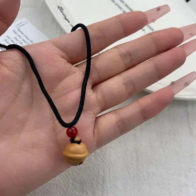 物㯖 新中式国潮招财转运铃铛高级感浪漫简约日常通勤穿搭百搭轻奢小众设计清新#好运 桃木 项链 男女同款情侣款