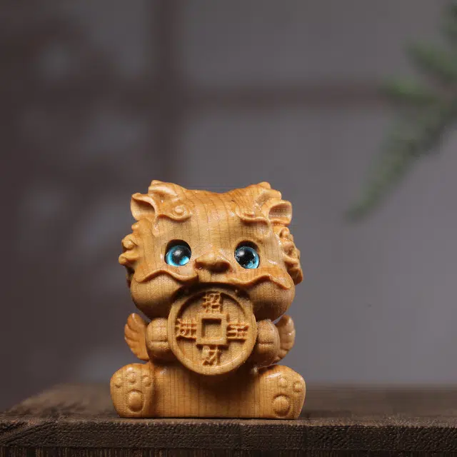 物㯖 中式福禄双全国风招财吉祥物随身携带盘玩解压 汽车包包开运文玩#好运太行陈化工艺解压小摆件 崖柏 把件 男女同款情侣款