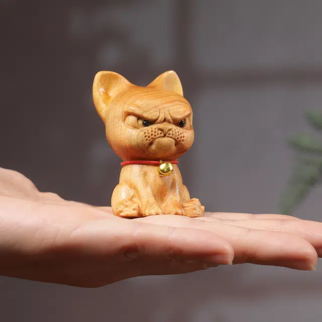 物㯖 新中式国潮复古文艺风轻奢高级随身携带茶宠盘玩文玩太行陈化时来转转把玩镂空工艺解压小摆件#好运 崖柏 把件 男女同款情侣款