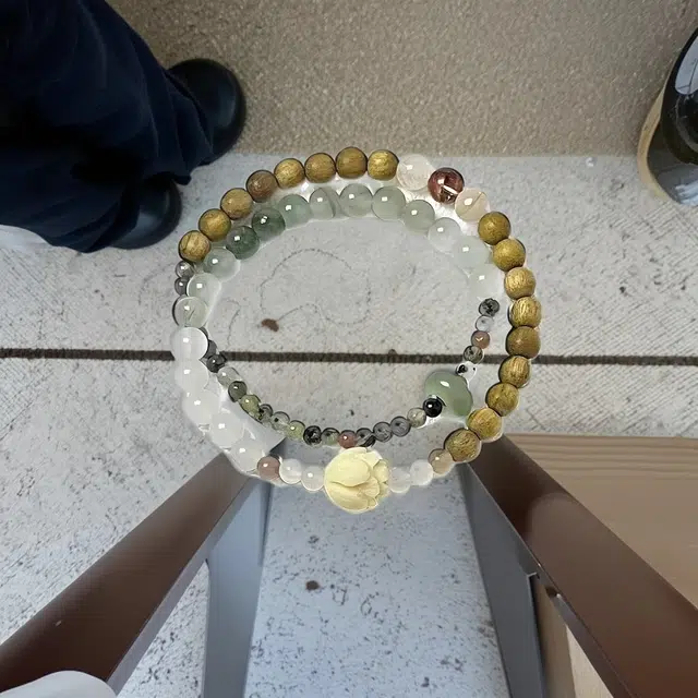 物㯖 国潮新中式八方来财财源广进诸事顺遂轻奢小众禅意素雅清冷感精致冷淡风手持校园国潮穿搭#好运 绿檀 手串 男女同款情侣款