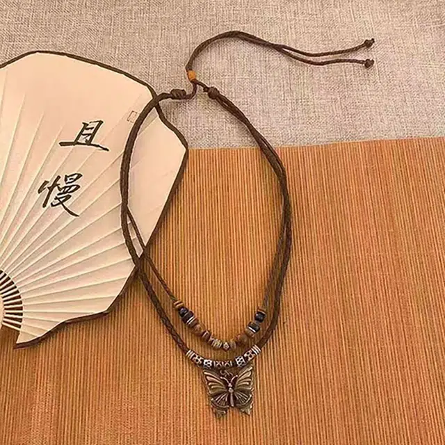 物㯖 新中式禅意民族风朋克风饰品文玩精致百搭小众轻奢高级感百搭串珠个性时尚潮流 鸡翅木 项链 男女同款情侣款
