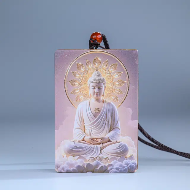 物㯖 小众轻奢民族风个性转运佛牌禅心禅意国潮新中式日常轻奢素雅百搭极简主义出街神器百福具臻上岸#好运 楠木 项链 男女同款情侣款