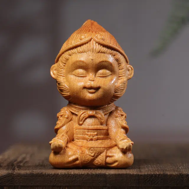 物㯖 工艺品湘工雕刻大圣悟空国潮中式轻奢高级感文玩盘玩居家 崖柏 把件 男女同款情侣款