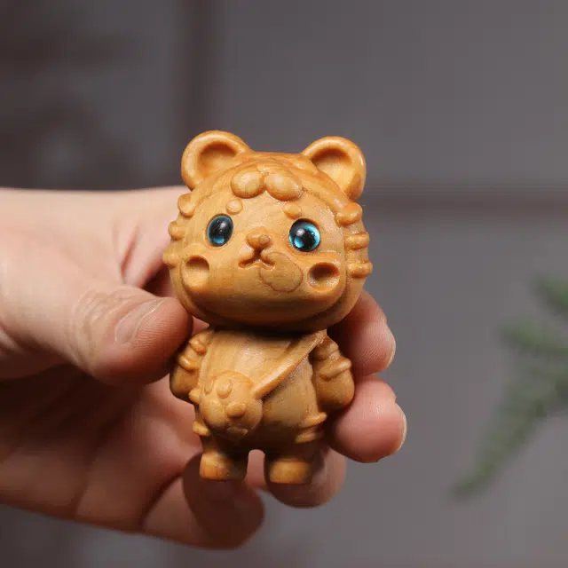 物㯖 轻奢高级随身携带茶宠盘玩文玩工艺解压小摆件万事顺遂招财纳福木质工艺品办公书桌装饰 崖柏 把件 男女同款情侣款