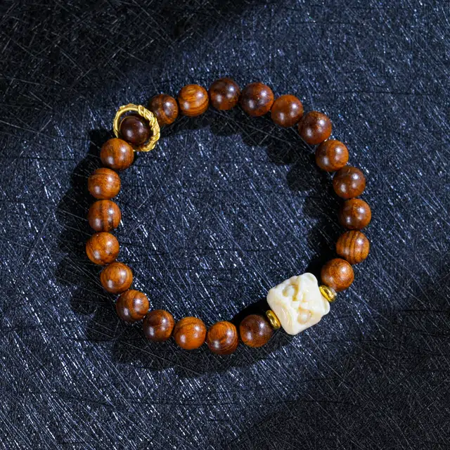 物㯖 新中式国潮古风 时来运转古风念珠 送首饰品 花梨木 手串 男女同款情侣款