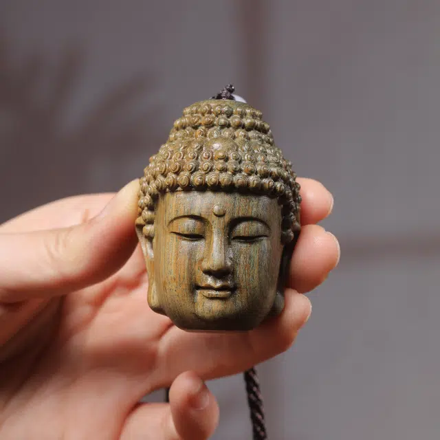 物㯖 新中式国潮复古文艺风轻奢 高级茶宠盘玩文玩【一念之间】招财纳福财源广进万事如意 绿檀 手把件 男女同款情侣款