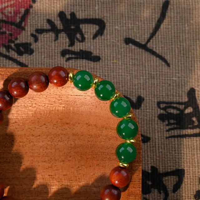 物㯖 国潮新中式轻奢高级感文玩盘玩佛珠念珠招财进宝节节高诸事顺遂八方来财#好运 血檀 手串 男女同款情侣款