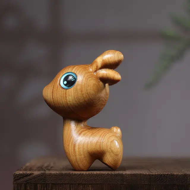 物㯖 随身携带茶宠盘玩文玩一鹿有你招财纳福财源广进万事如意把玩镂空工艺解压 崖柏 把件 男女同款情侣款