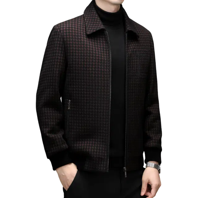 雅鹿 商务休闲翻领拉链夹克外套 男款