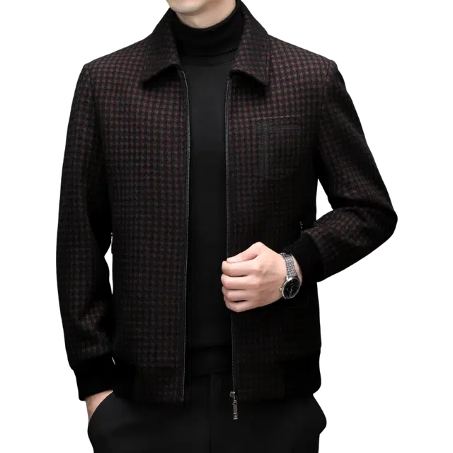 雅鹿 商务休闲翻领拉链夹克外套 男款