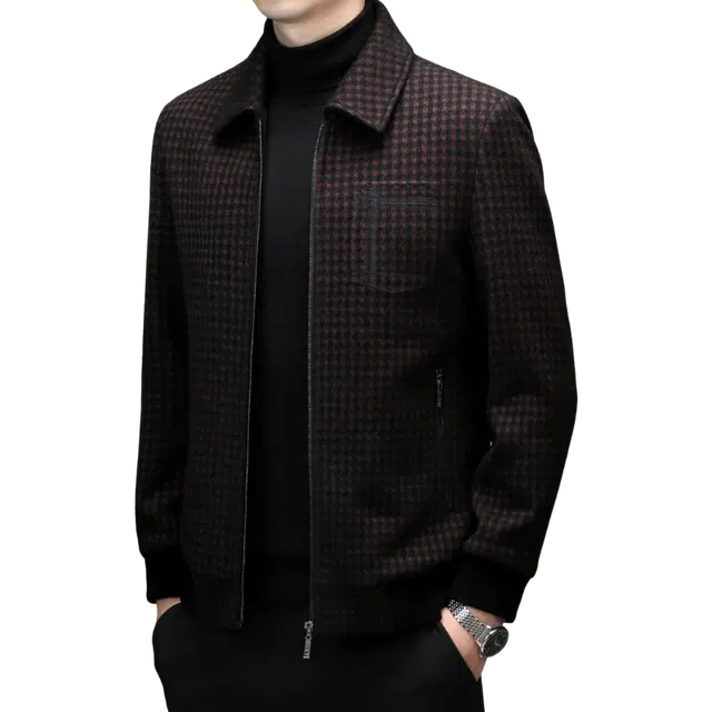 雅鹿 商务休闲翻领拉链夹克外套 男款