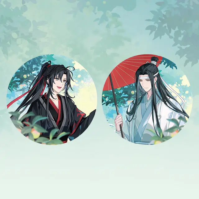 腾讯视频草场地 魔道祖师 夏日青梅系列 魏无羡蓝忘机 白瓷/光栅/流麻/立牌 徽章