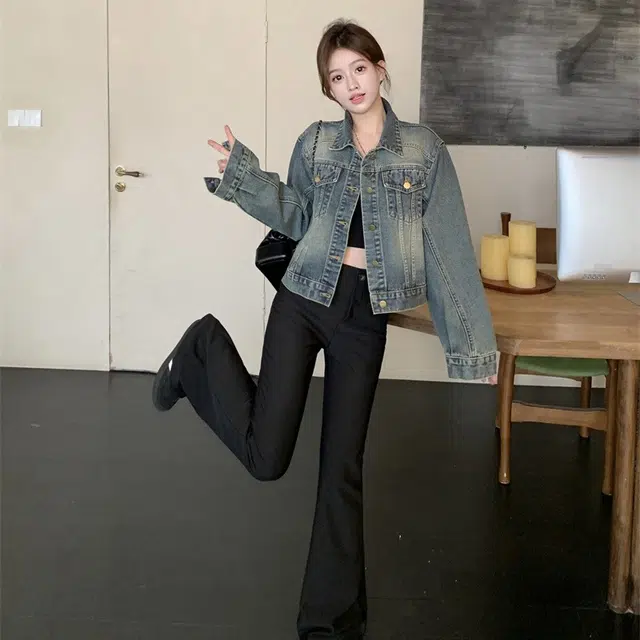 水中花 时尚舒适百搭牛仔外套 女款 图片色