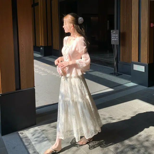 水中花 时尚舒适短袖上衣气质百搭裙子裙装套装 女款