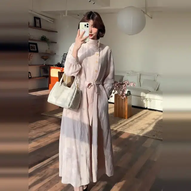 水中花 法式文艺气质裙子女秋季流行风格温柔高级感长裙长袖连衣裙 女款