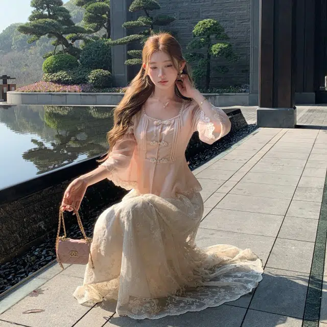 水中花 时尚舒适短袖上衣气质百搭裙子裙装套装 女款