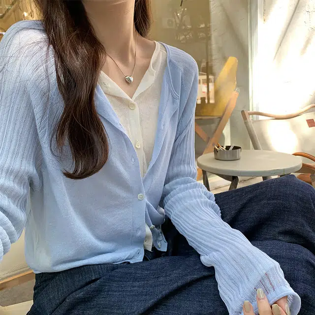 水中花 慵懒穿搭秋冬外搭舒适针织衫 女款