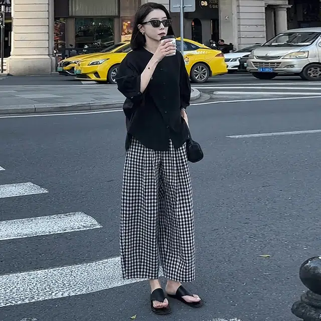 水中花 法式高级感七分袖女夏季宽松防晒开衫上衣女休闲套装 女款