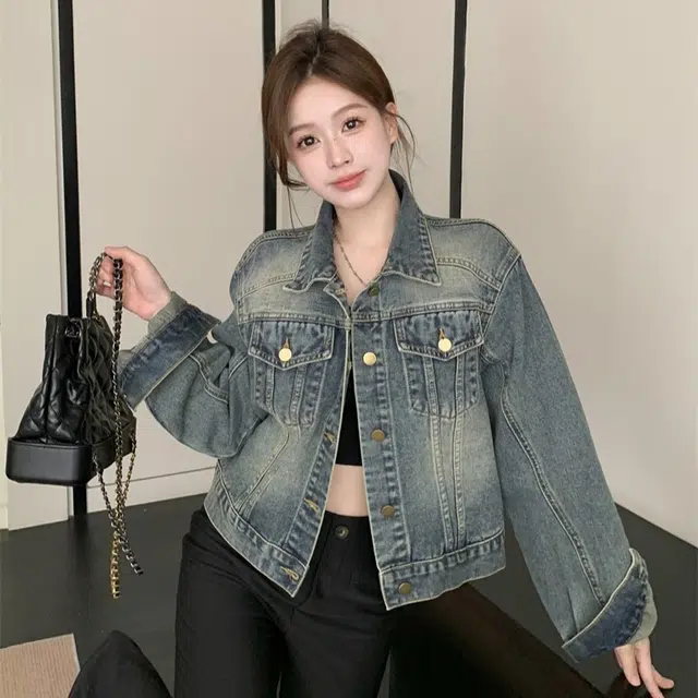 水中花 时尚舒适百搭牛仔外套 女款 图片色